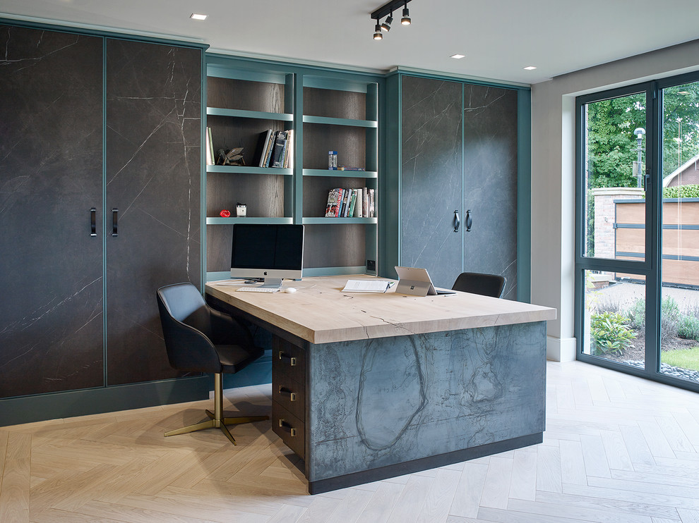Design ideas for a modern home office in Cheshire.