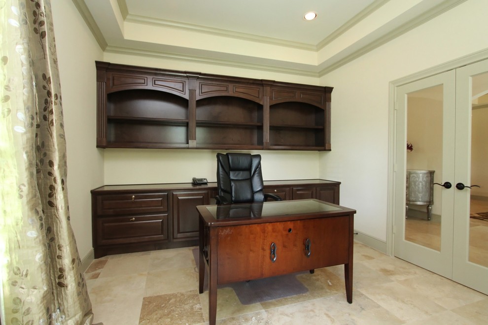 Inspiration for a mediterranean home office remodel in Houston