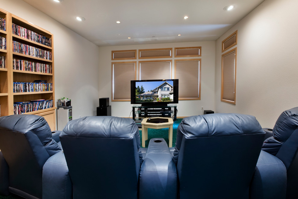 Home theater - traditional home theater idea in Seattle