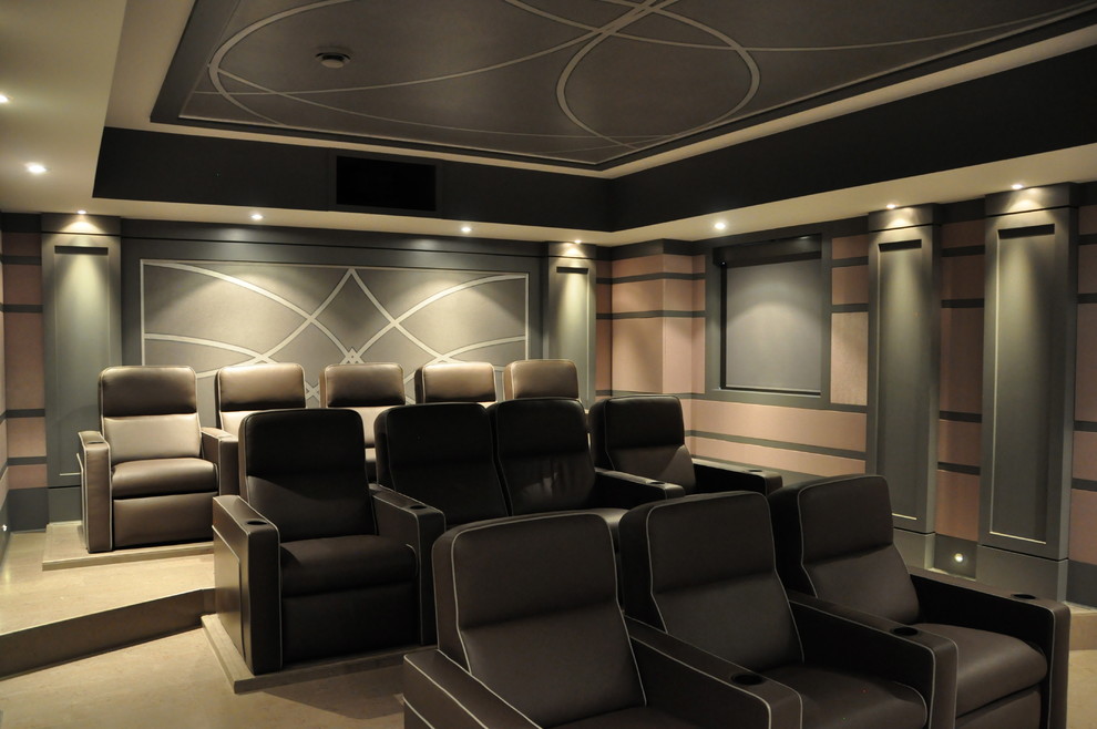 2013 CEDIA Award Winning Custom Home Theatre Contemporary Home