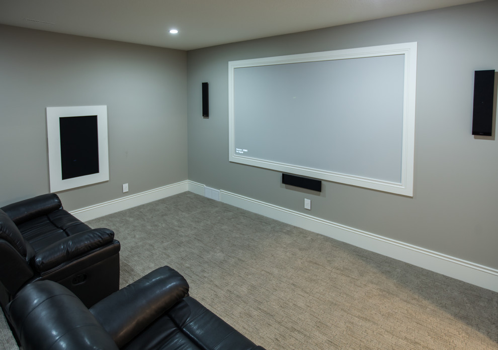 Home theater - craftsman home theater idea in Calgary