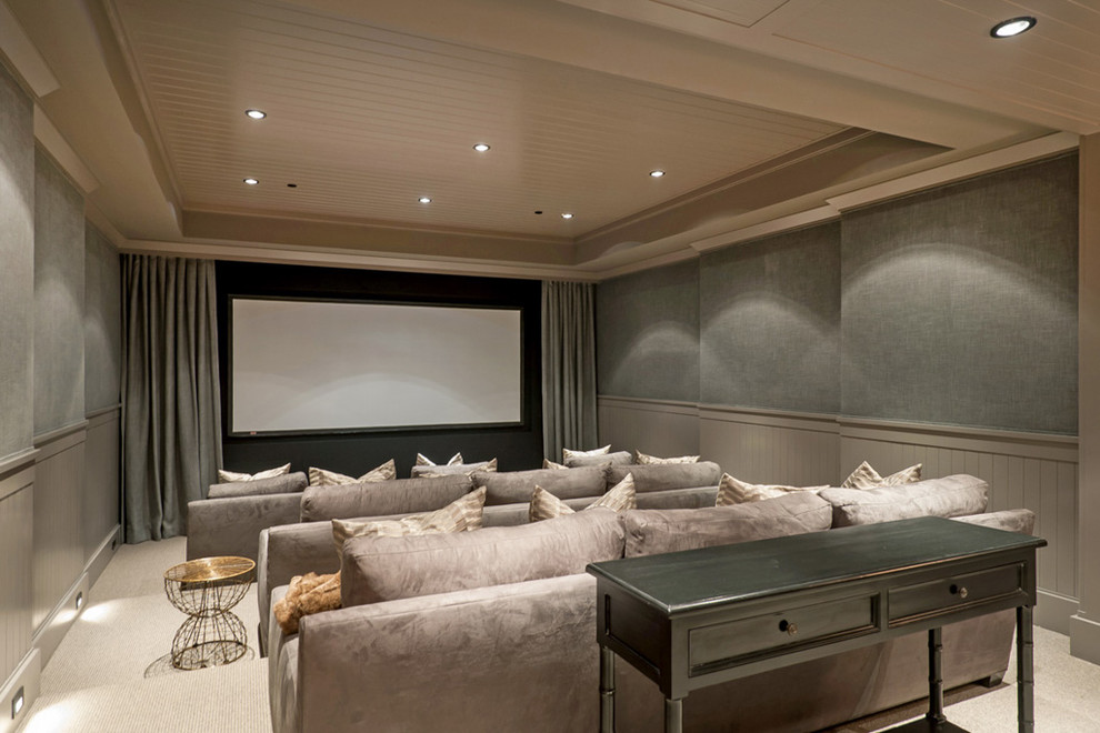 Example of a cottage home theater design in San Francisco