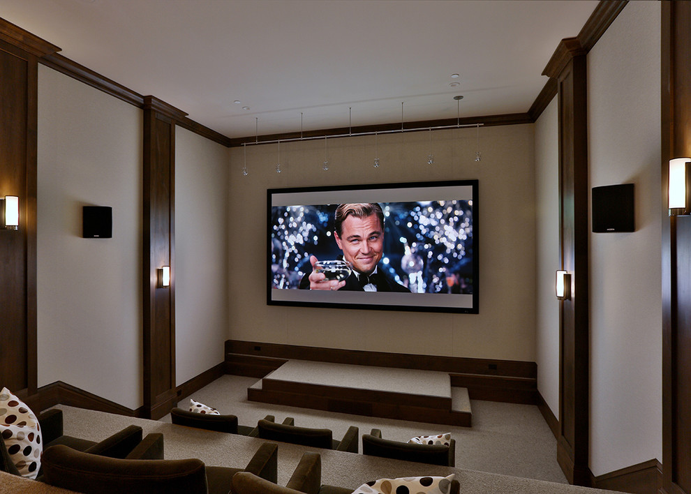 Home theater - transitional home theater idea in San Francisco