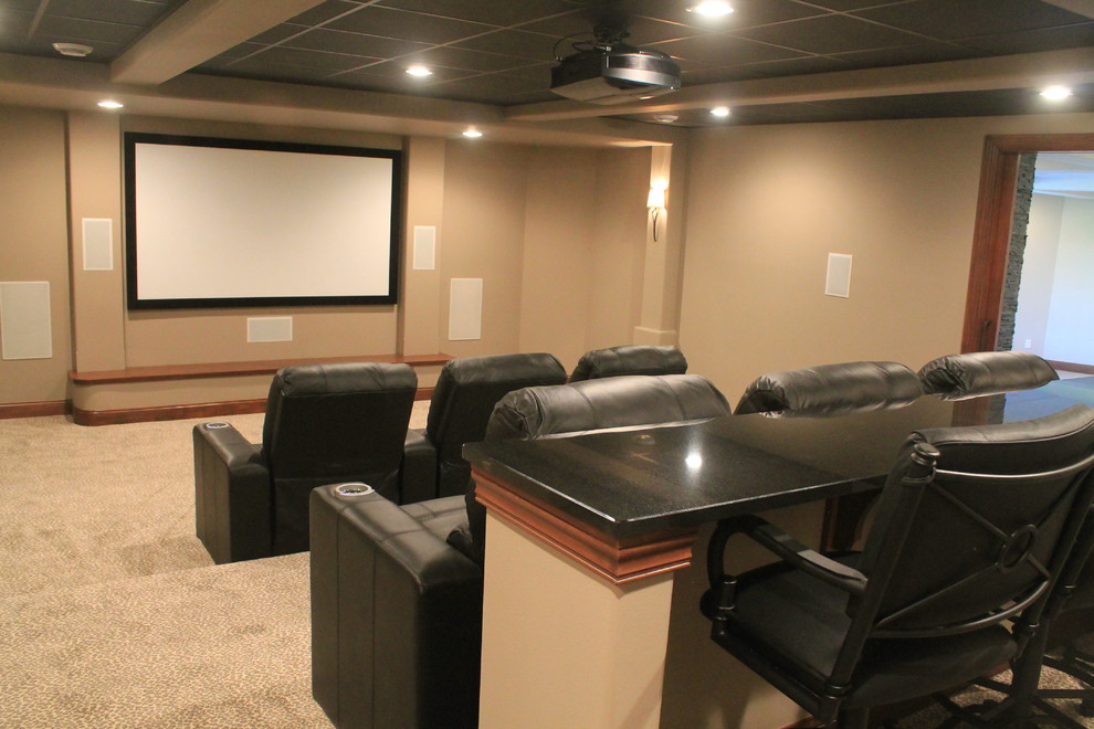 Photo of a traditional home cinema in Milwaukee.