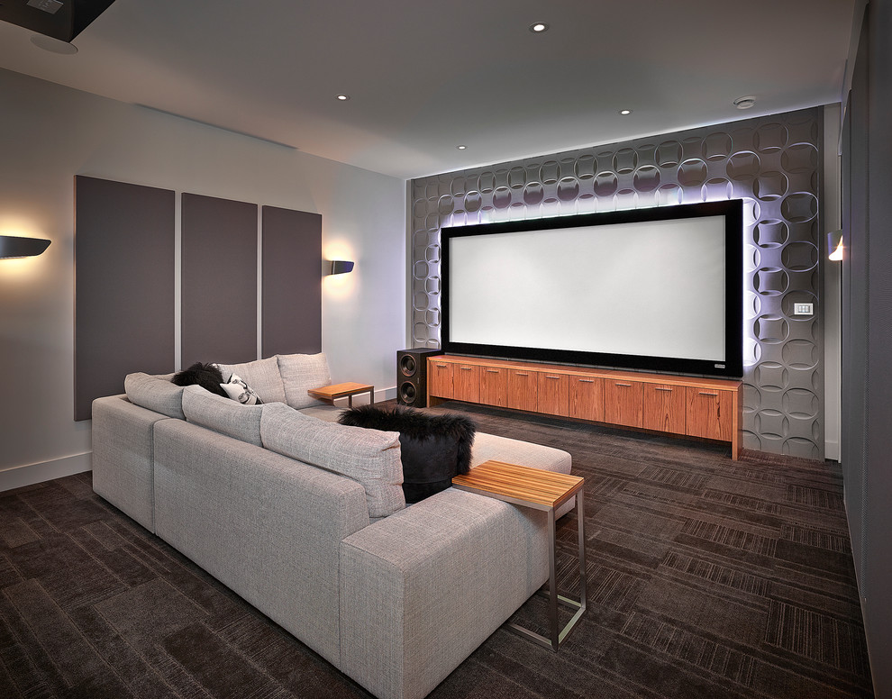 Minimalist home theater photo in Edmonton