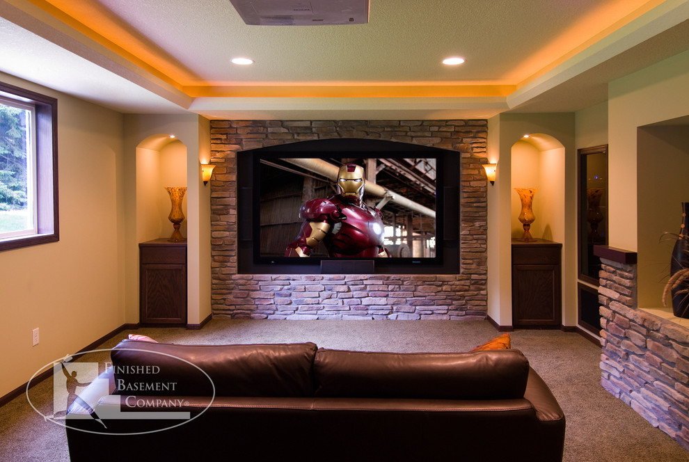 Elegant home theater photo in Minneapolis