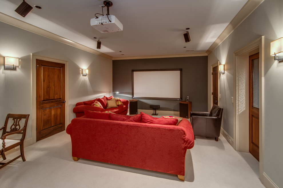 Basement Theater Room Traditional Home Theater Nashville by