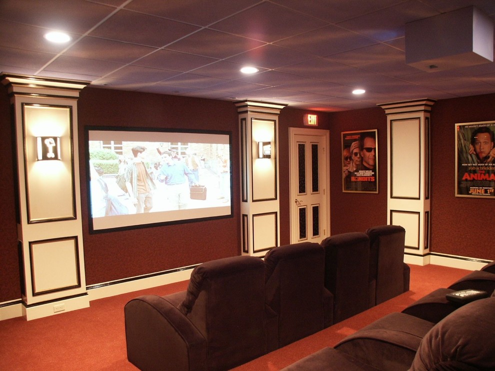 Inspiration for a bohemian home cinema in New York.