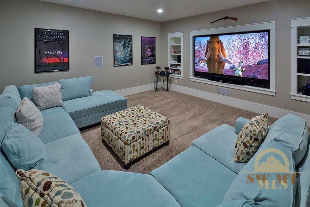 Farmhouse home theater photo in Other