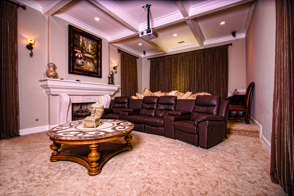 Calabasas Home Renovation Traditional Home Theater Los Angeles by SOD Home Group Houzz