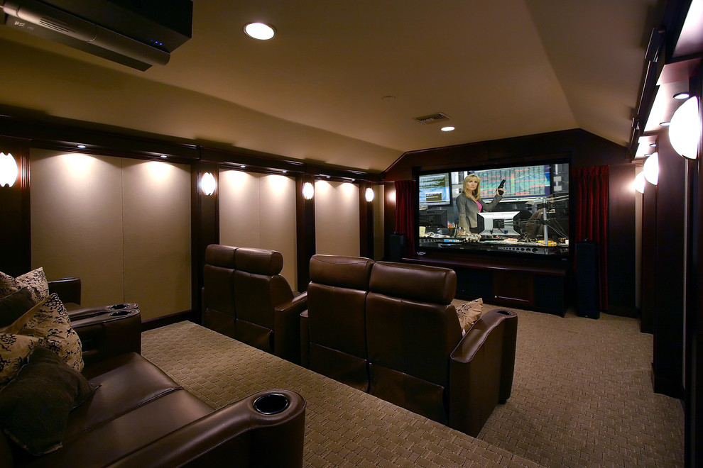 Inspiration for a timeless home theater remodel in Orlando