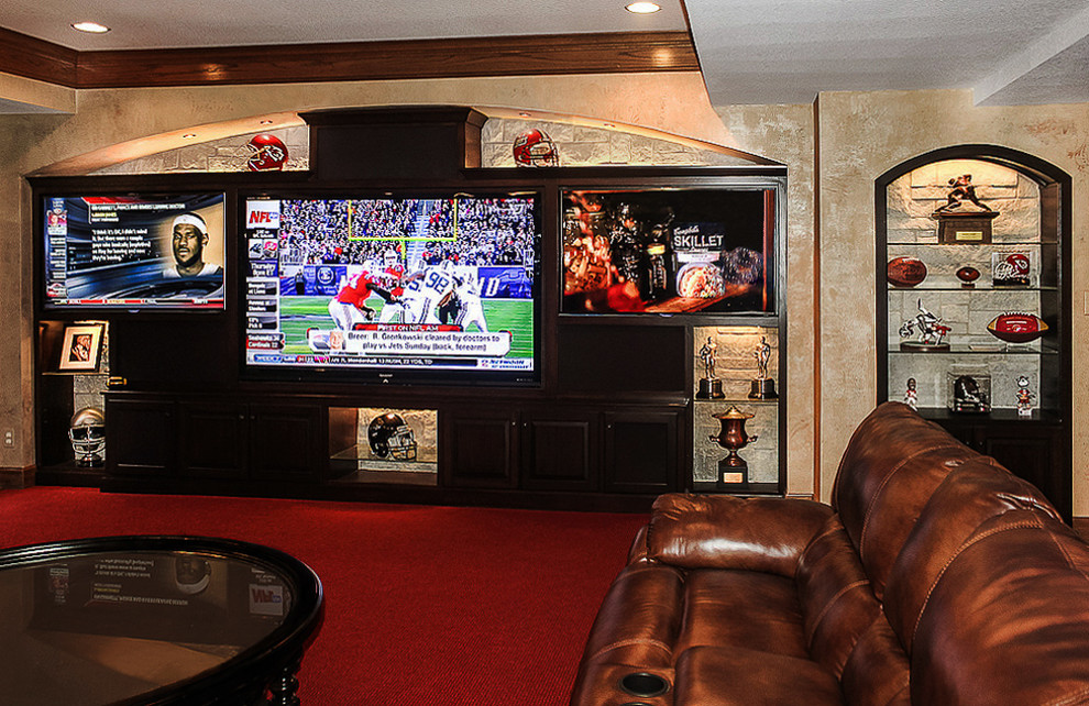 Cherry Transitional Home Theater Kansas City by Matthew Keller