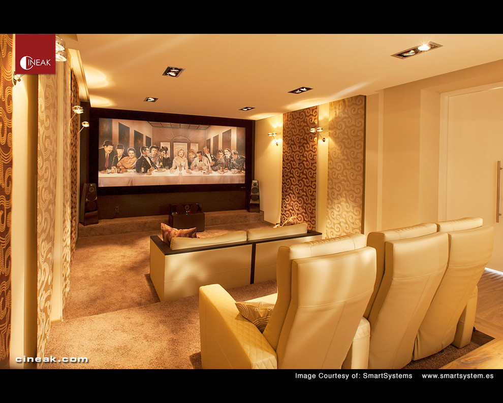 This is an example of a traditional home cinema in Los Angeles.