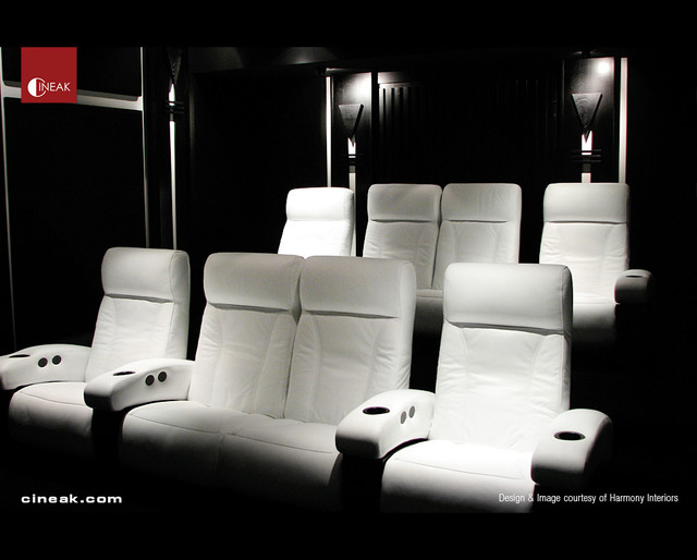 Cineak White Fortuny Seats in Home Theater - Modern - Home Theatre - Los  Angeles - by CINEAK luxury seating | Houzz