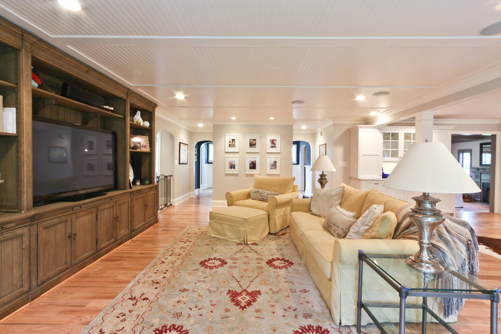 Home theater - traditional home theater idea in Newark