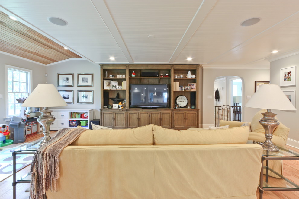 Home theater - traditional home theater idea in Newark