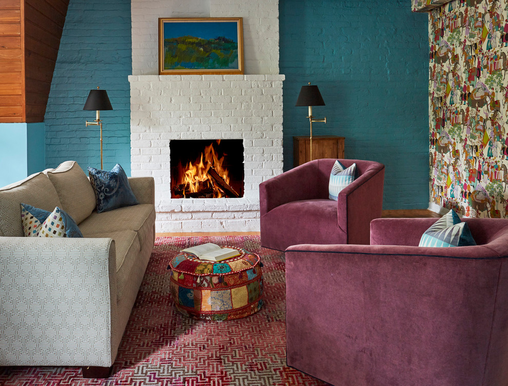 Colorful Game Room Eclectic Home Theater Chicago By Jasmin Reese Interiors Houzz 4875