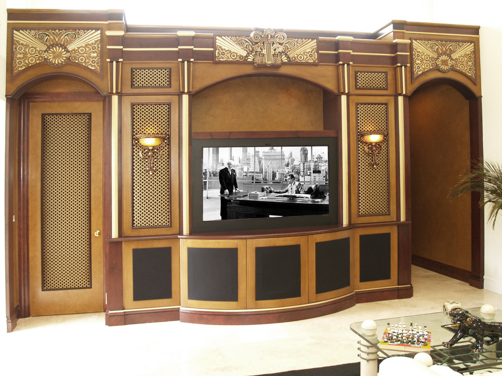 Idée de décoration pour une salle de cinéma vintage.