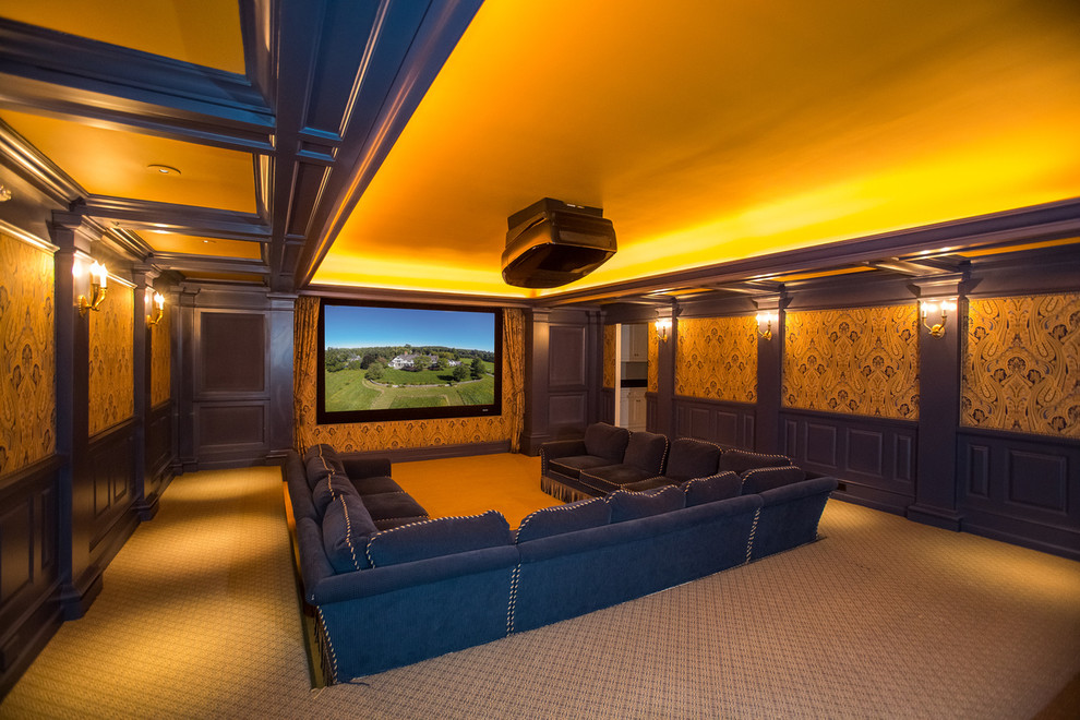 Inspiration for a classic home cinema in Boston.