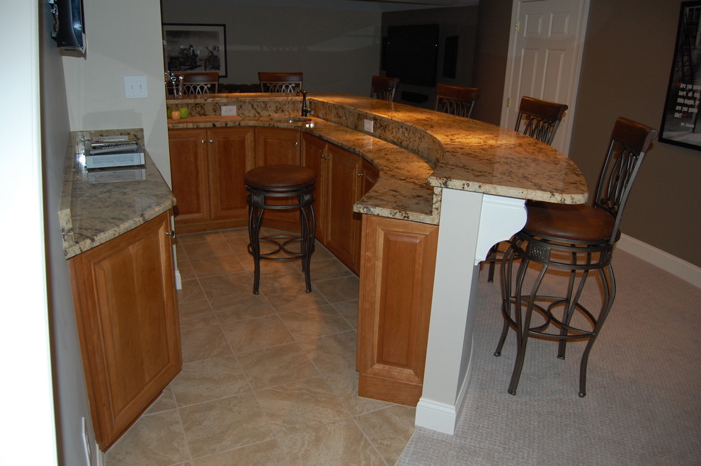 Curved Basement Bar Home Cinema Philadelphia by TRS Designs, Inc