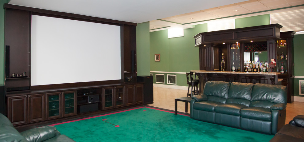 Elegant home theater photo in Toronto
