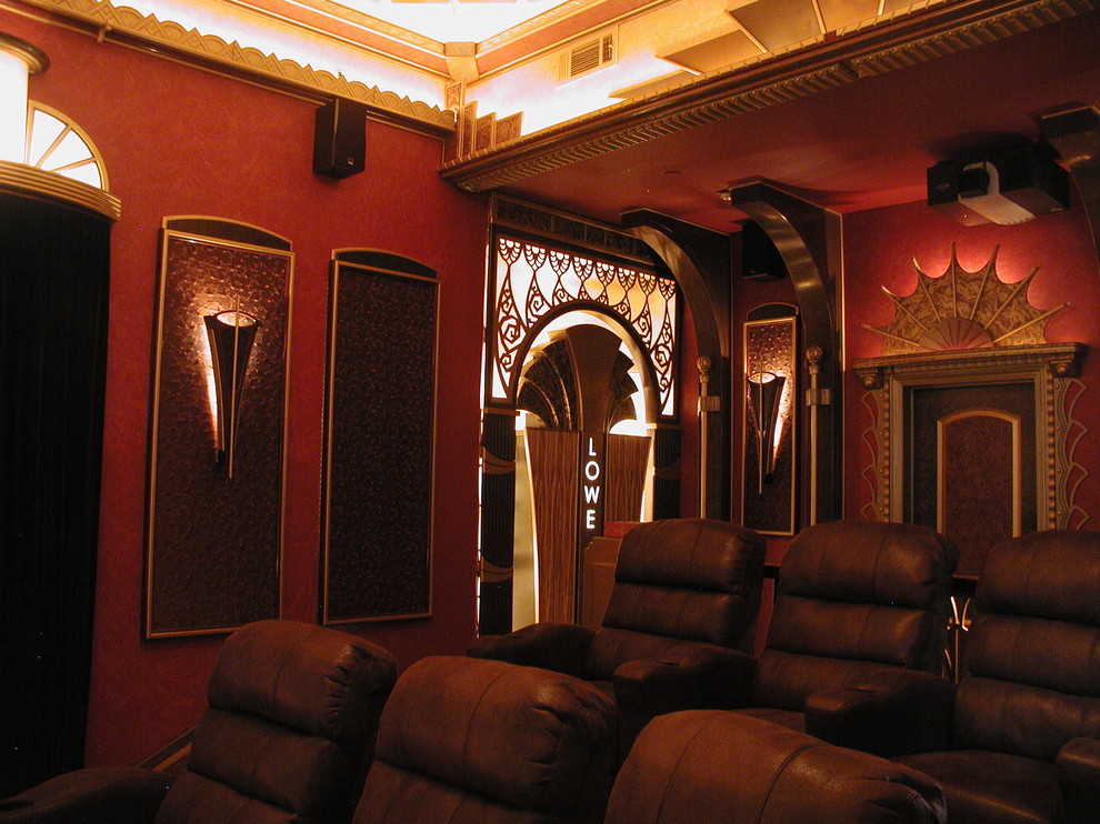 Elegant home theater photo in Sacramento