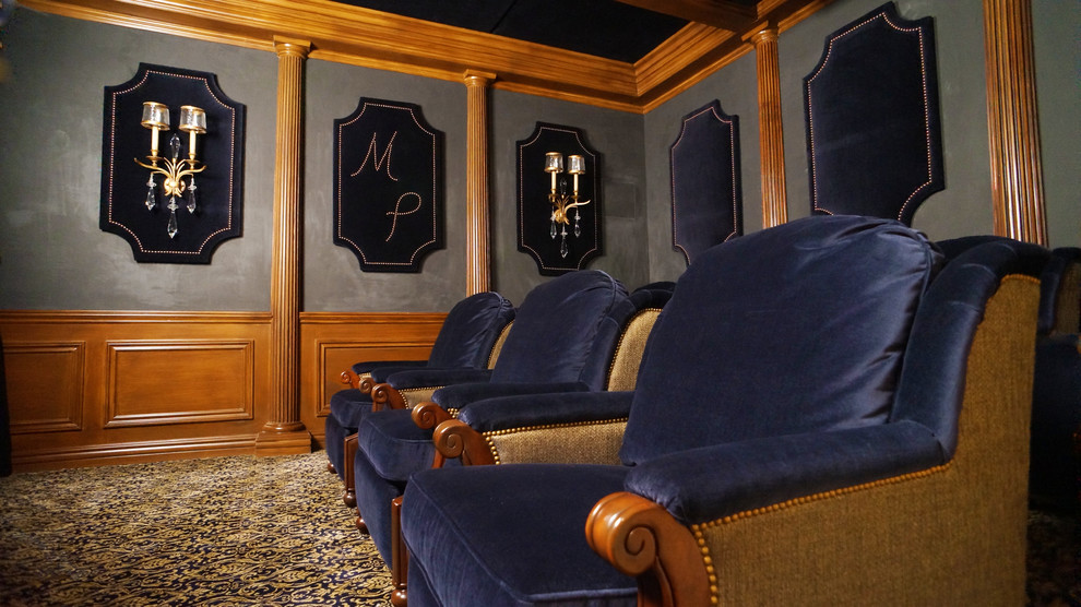 Traditional home cinema in Orange County.