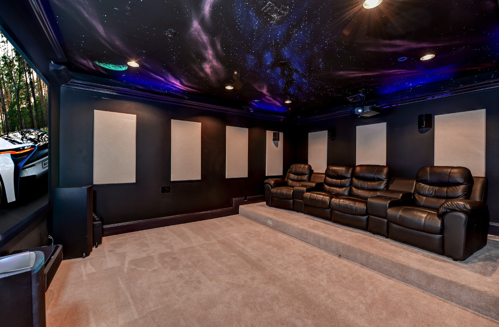 Custom Home Theaters Transitional Home Theater Atlanta by