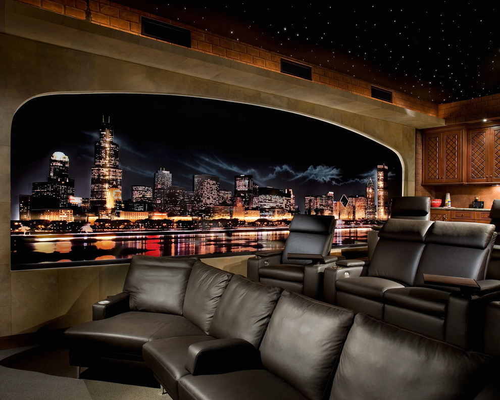 Tuscan home theater photo in Phoenix