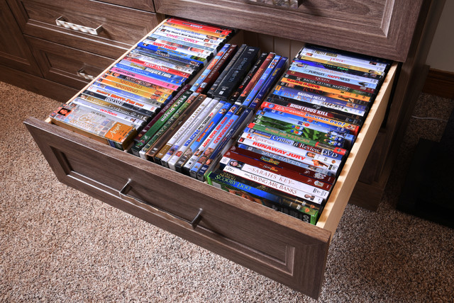 DVD / CD Storage Drawer - Detail - Traditional - Home Theater - Chicago -  by User | Houzz