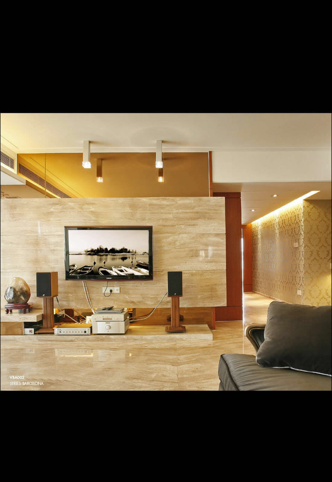 Example of a minimalist home theater design in London