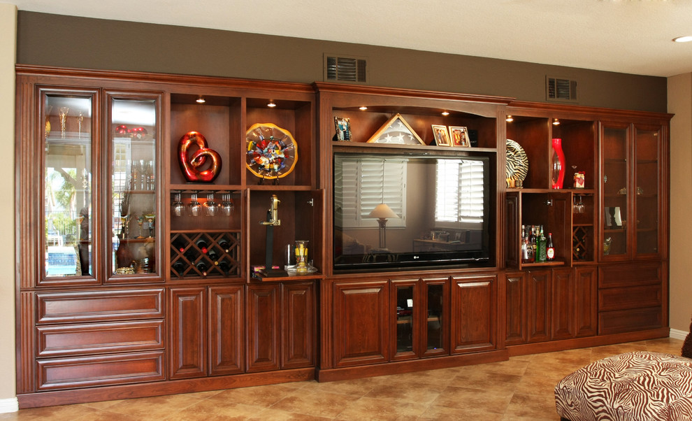 Entertainment Centers & Builtin Niches Transitional Home Theater
