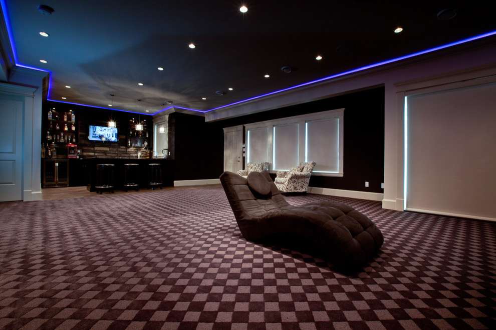 Inspiration for a timeless home theater remodel in Vancouver