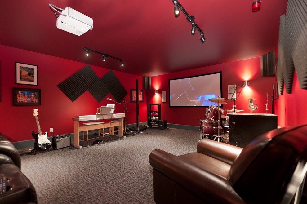 Inspiration for a classic home cinema in Vancouver.