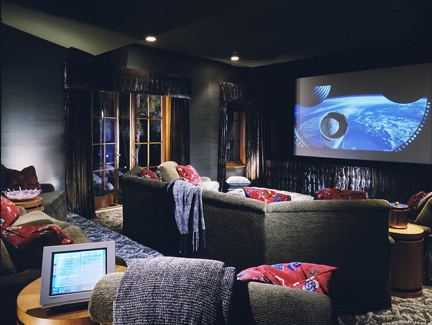 Design ideas for a traditional home cinema in Los Angeles.