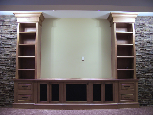 Front Projection Media Cabinets Traditional Home Theatre Calgary By Kniss Custom Woodwork