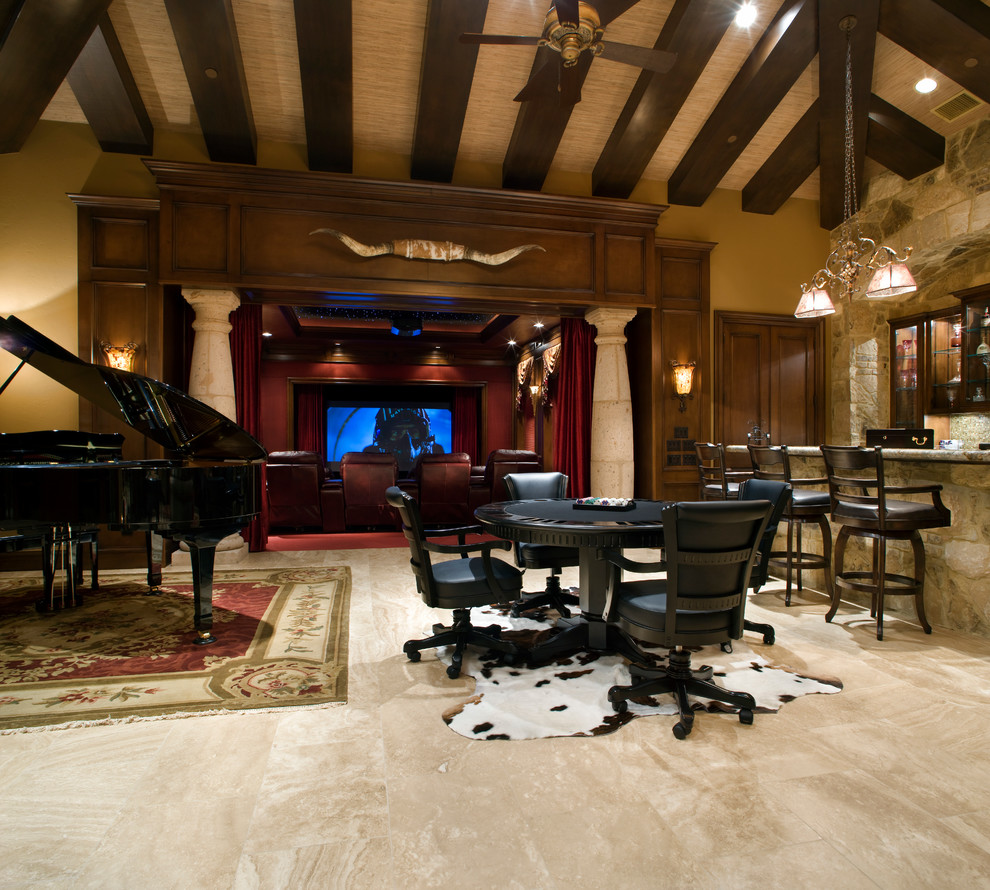 Game Rooms/Media Traditional Home Theater Austin by JAUREGUI