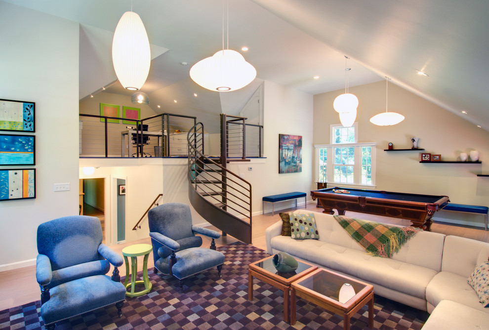 Home theater - contemporary home theater idea in Boston