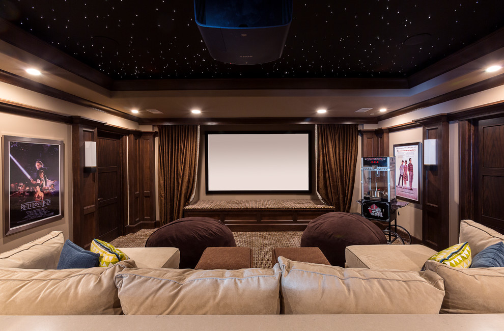 This is an example of a traditional home cinema in Chicago.
