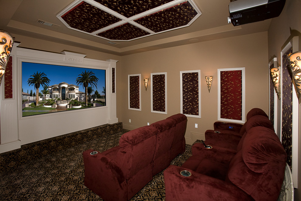 Home theater - mediterranean home theater idea in Other