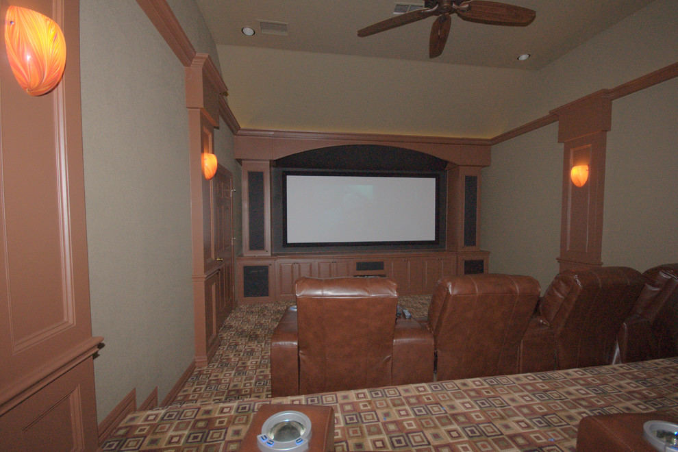 Elegant home theater photo in Dallas