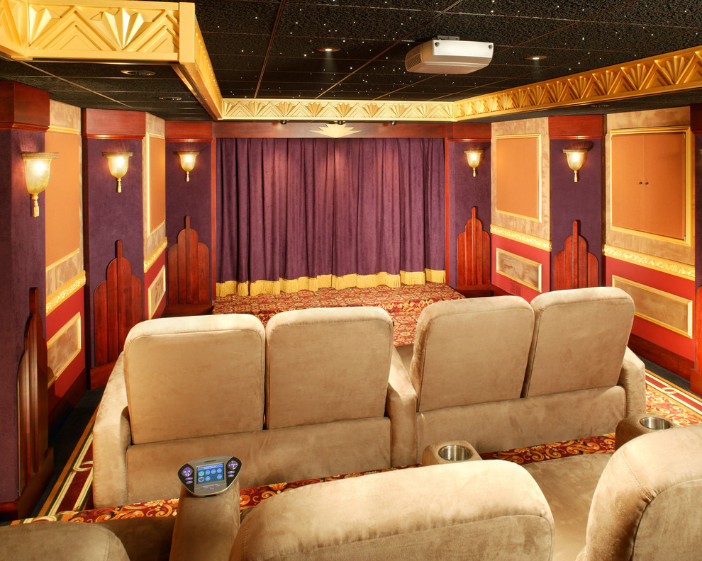 Photo of a bohemian home cinema in Philadelphia.