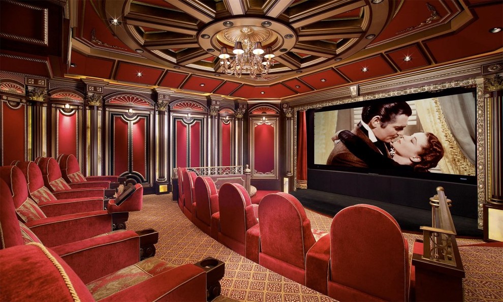 Photo of a classic home cinema in New York.