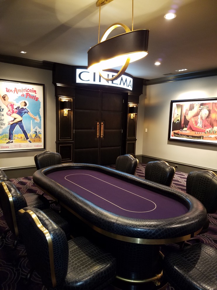 Home Theater Transitional Home Theater Chicago by Kristi Geggie