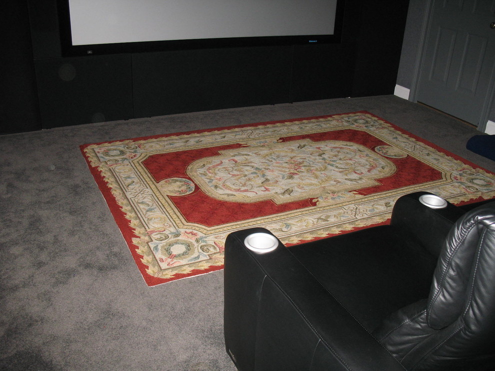 Inspiration for a timeless home theater remodel in Boston