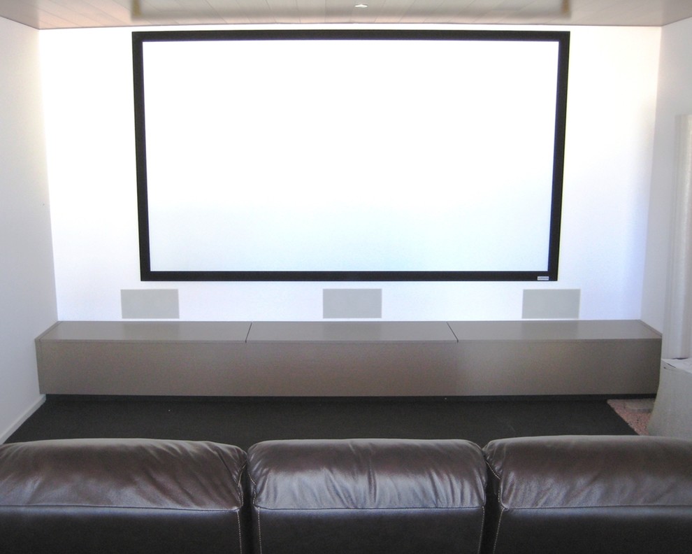 Home Theater Screen and Storage Area Modern Home Theater Los