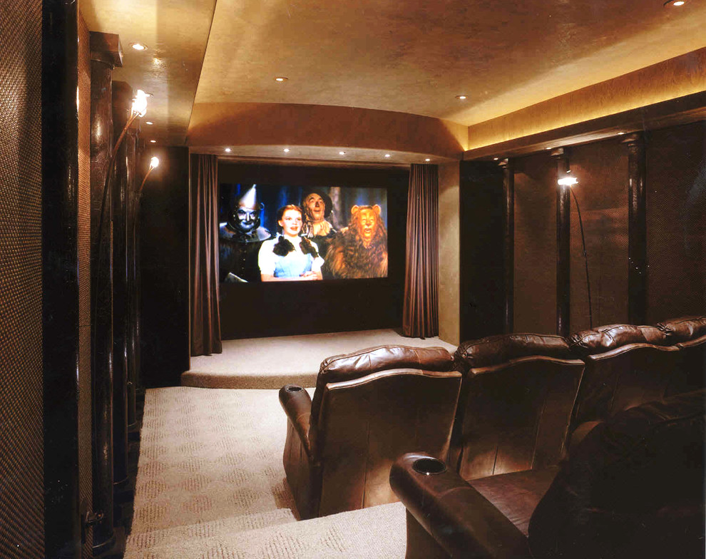 Home Theaters Cozy Masculine Traditional Home Theater Phoenix