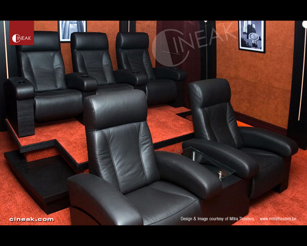 Home Theaters with Cineak Luxury Seats Contemporary Home Theater