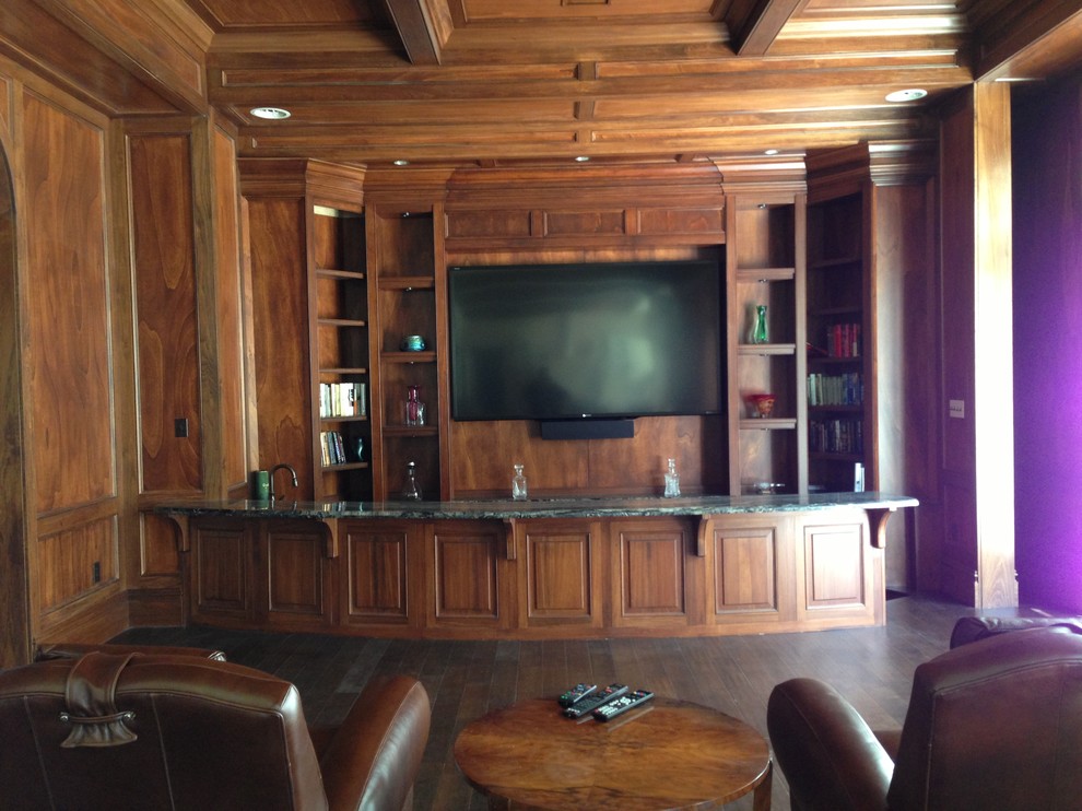 This is an example of a traditional home cinema in Tampa.