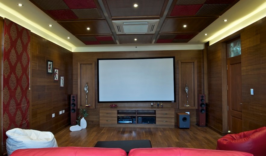 World-inspired home cinema in Bengaluru.